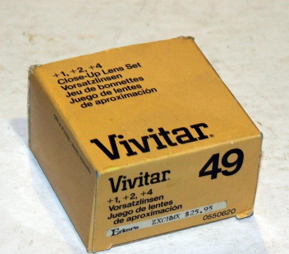 Vivitar 49 mm close up lens set of 3 #1, #2 & #4 - Image 1 of 1