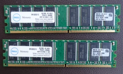 2 GB (2 x 1 GB) Dell DDR-400 PC3200 400MHz DIMM DDR SDRAM Memory - Image 1 of 2