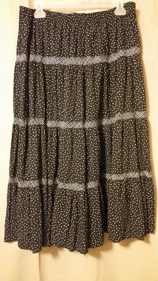 Koret - Falda acampanada talla grande azul con lunares blancos rayón SB7/ Foto 1 de 3