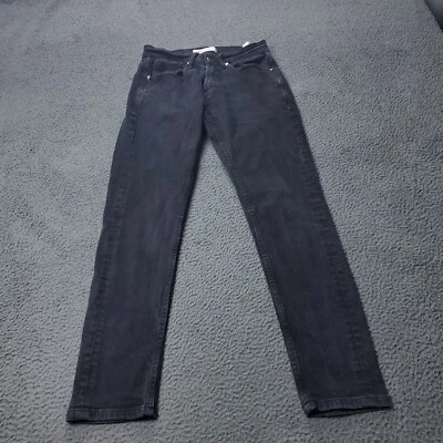 Pantalones de mezclilla ZARA para hombre 30 28x30 calce ajustado negros elásticos informales adultos ropa de calle Foto 1 de 4