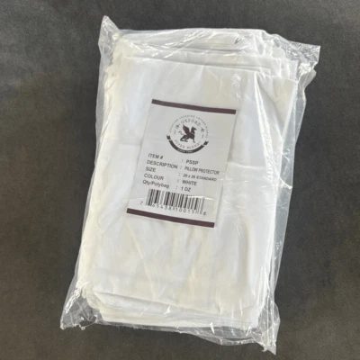 Juego de 12 protectores de almohada Oxford Super Blend estándar blancos con cremallera NUEVO Foto 1 de 4
