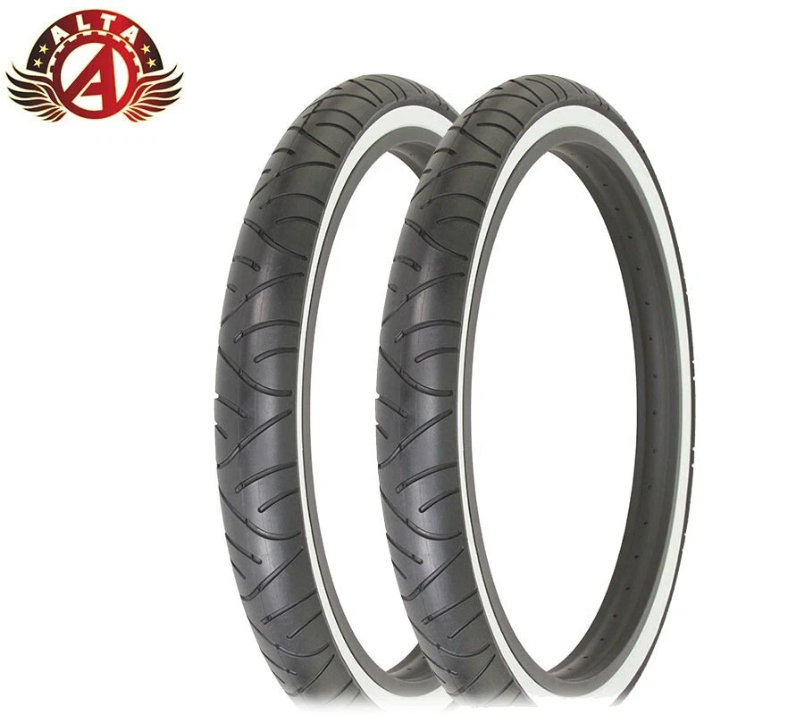 2 ALTA BICYCLE WIRE BEAD FAT TIRE SMOOTH 24 x 3.00 BLACK/WHITE SLICK RIDER TREAD - Image 1 of 1