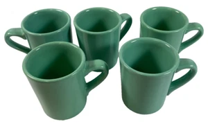 VINTAGE GRÜN HOMER LAUGHLIN PORZELLAN HLC USA RESTAURANT WARE KAFFEETASSEN TASSEN - Bild 1 von 11