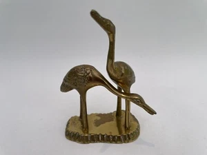 Vintage Brass Small Cranes Herons Storks Birds Ornament Mid Century Modern MCM - Picture 1 of 10
