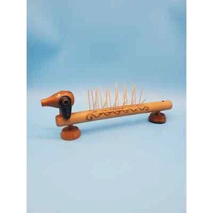 Vintage MCM Wooden Dachshund Dog Toothpick Holder - Picture 1 of 4