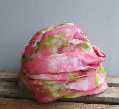 Vintage Pink & Green United Hatters Cap Satin Women's Hat  Foto 1 de 4