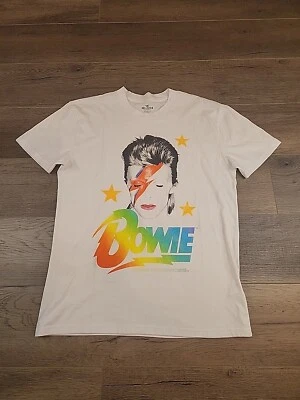 Camiseta para Hombres David Bowie Talla Pequeña Blanca Ziggy Stardust Starman Hollister A6 Foto 1 de 4