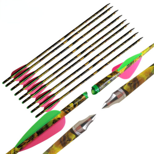 8.8mmCamouflage Carbon Arrow Crossbow Bolts Shooting for Archery Fishing Hunting