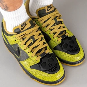 Nike Dunk Low Retro QS Halloween Skull Cactus Black Mens US 10.5 Shoes New ☠️ - Picture 1 of 9