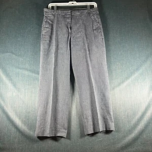 J.Crew Dress Pants Women Size 6 Blue White Pinstripe Cotton Pockets Straight Leg - Picture 1 of 12