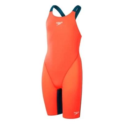 Speedo Junior Girls Fastskin Endurance+ Openback Kneeskin Race Suit - Siren Red/ - Image 1 of 4