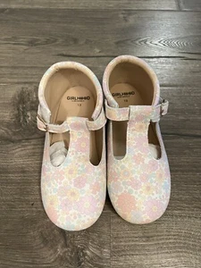 Girlhood by Little Stocking Co. Floral T Bar Mary Jane Shoes Girl Size 13 - Picture 1 of 5