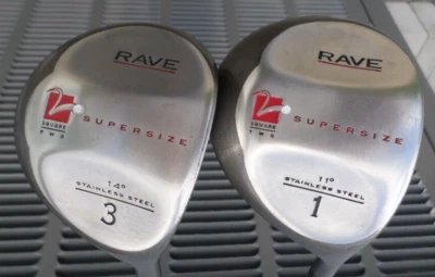 SQUARE TWO SUPERSIZE RAVE DRIVER 11* & 3 WOOD 14* Graphite Reg Flex Golf Clubs - Image 1 of 4