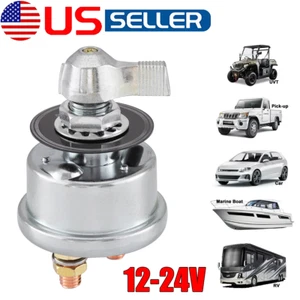 12V Master Battery Disconnect Switch 2 post SPST Kill Cut Off Nascar Marine ATV - Foto 1 di 10