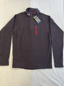 Under Armour Herren Rush 1/4 Reißverschluss Cold Gear Pullover - schwarz/rot - groß - Neu - Bild 1 von 5