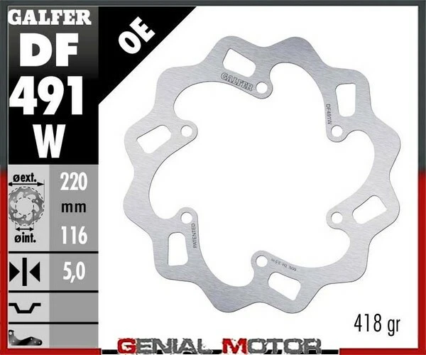 Galfer Disco Freno Posteriore Wave Fixed 220X4mm Yamaha Yzf 600 R-6 1999>2002 Foto 1 de 1