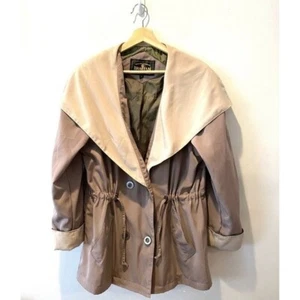 Braetan Jacket Collared Rain Coat Cinched Waist Long Sleeve Button Down MEDIUM - Picture 1 of 11