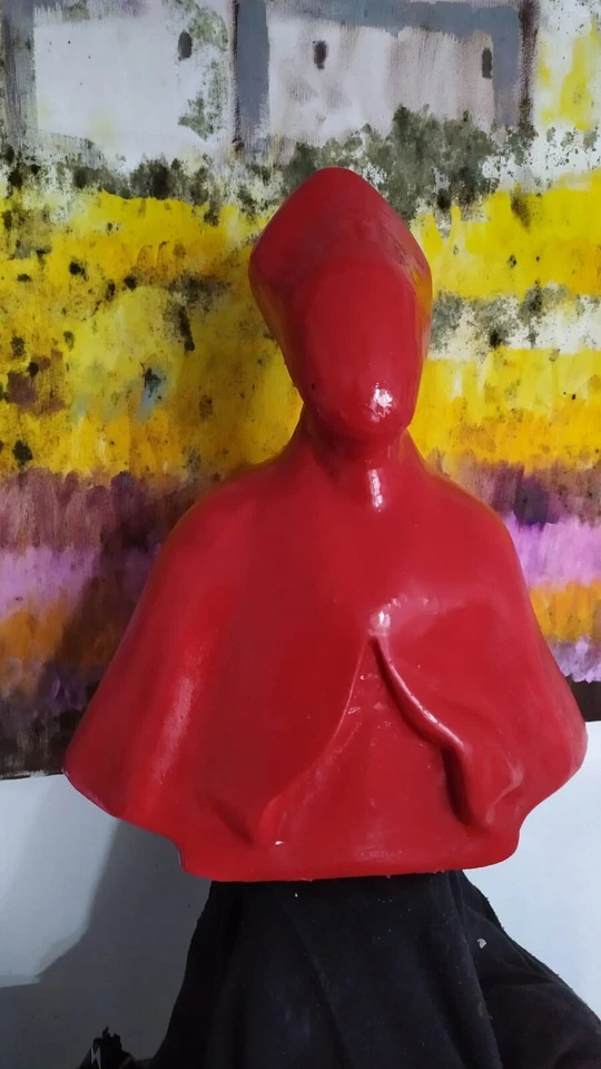 Statua stilizzata di San Gennaro in cemento porcellanato da parete - H35cm - Immagine 1 di 4