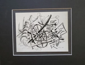 Fernand Leger "American Landscape" mate offset blanco y negro litografía 1971 - Imagen 1 de 2