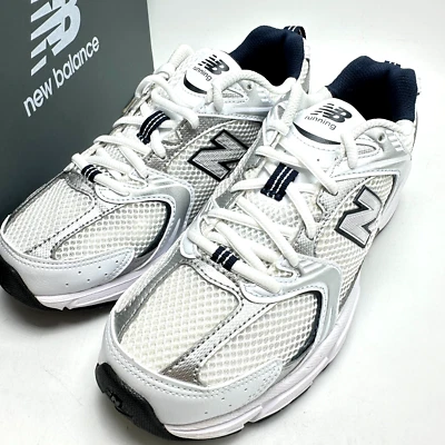 Zapato deportivo New Balance 530 blanco plateado azul marino para hombre MR530SG talla 5-8,5 Foto 1 de 4