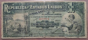 BRASIL BRAZIL 1 MIL REIS 1891 ESTAMPA 7 P 3 - Picture 1 of 2