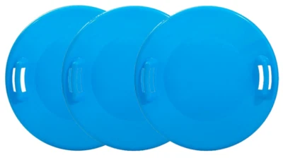 Trenó redondo pires de neve Superio, pacote com 3 azul 24" plástico para crianças e adultos - Imagem 1 de 4