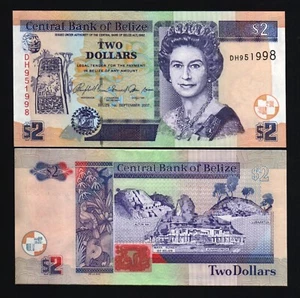 BELIZE 2 DOLLARS P-66 x 100 Pcs Lot 2007 QUEEN Pack BUNDLE UNC ANIMAL FAUNA NOTE - Picture 1 of 4