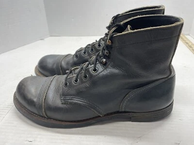 Botas para hombre Red Wing 8116 Iron Ranger carbón cuero áspero y resistente talla 10 D Foto 1 de 4