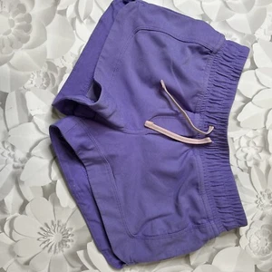 Lululemon Ivivva Purple Everyday Shorts Casual Lounge Pull On Girls Size 8 - Picture 1 of 4