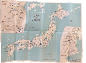 Map Of Japan National Tourist Expo 70 Osaka Pictorial Fun Whimsical Map Carte - Picture 1 of 11