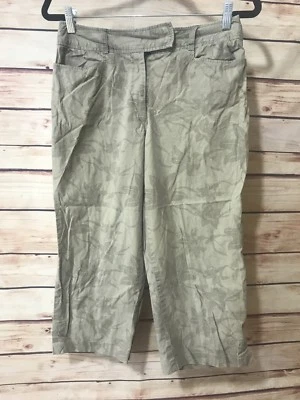 Pantalones informales cortos capri beige talla 10 de Envision Avenue para mujer ropa cómoda floral Foto 1 de 4