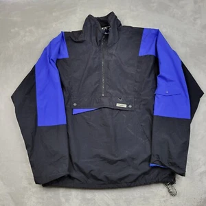 Helly Hansen Jacket Mens Large Pullover Ski Coat Half Zip Pouch Black Blue Adult - Picture 1 of 7