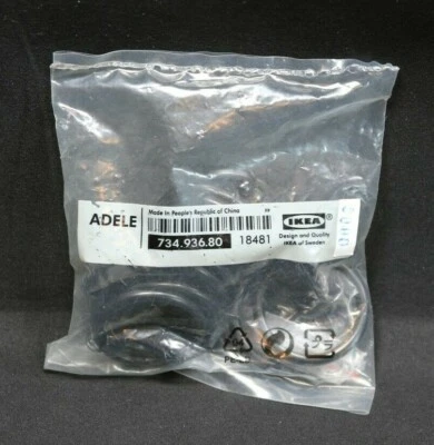 IKEA ADELE Curtain Rings with Clips and Hooks BLACK 734.936.80 - Image 1 of 4