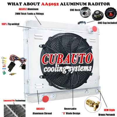 3 Rows Radiator & Shroud Fan For 1960-1964 Buick LeSabre Electra Skylark/Special Foto 1 de 4