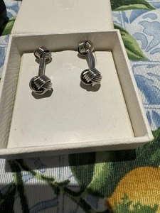 Cufflinks Chrome - Knot Rhodium RRP £65 used once - Picture 1 of 3
