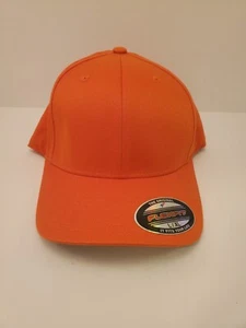 The Original FlexFit Hat Mens Orange Plain Work NEW with sticker. - Picture 1 of 6