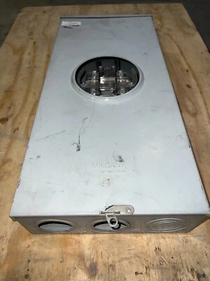 Milbank U-9865 200 Amp 240v 1 Phase 3 wire 4 Jaw Meter Socket Lever Bypass 3R - Image 1 of 4