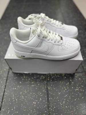 Nike Air Force 1 ‘07 White Oil Green - Size UK 6.5 - Box Has No Lid - Image 1 of 4