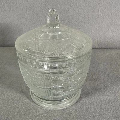 Tigela de Doces VINTAGE KIG Coberta Transparente 4.25" Design Prensado Indonésia - Imagem 1 de 4