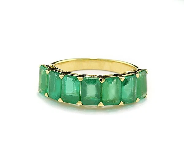 Wert 3.900 Euro Smaragd-Ring  3,80 carat  Oktagonal-Schliff 750er Gelbgold Neu - Bild 1 von 4