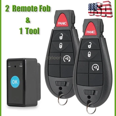 2 Replacement Remote Car Key Fob 4 Button With Tool Kit For RAM 1500 2500 3500 - Image 1 of 4