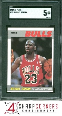 Fleer #59 1987 Michael Jordan Bulls Hof SGC 5 Foto 1 de 4