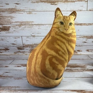 VTG Adeline Halvorson Orange Tabby Cat 15.5" Weighted Door Stop Fabric - Picture 1 of 7