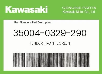 Kawasaki Genuine Fender-Front,L.Green - 35004-0329-290 - Image 1 of 4
