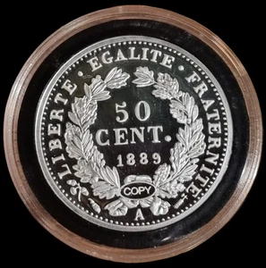 50 Cent Republique Française En Argent 1889 - Picture 1 of 2