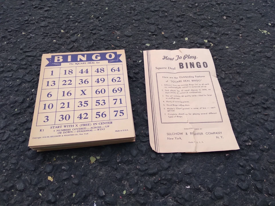 Vintage 1935 Bingo Cards 40 Selchow & Righter - Image 1 of 4