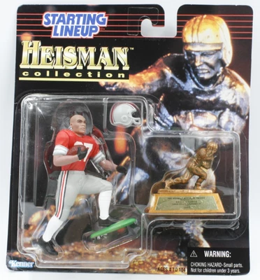 Figura y mini trofeo Eddie George Colección Heisman 1997 alineación inicial nuevo en caja Foto 1 de 4