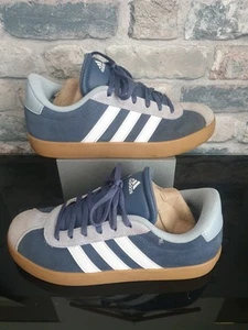 Adidas VL Court 3.0 Trainers. Blue Suede Size 4 - Picture 1 of 8