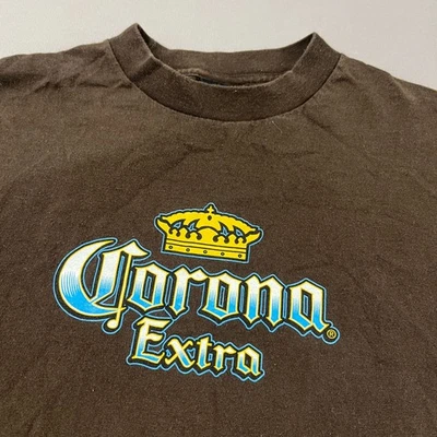 Винтажная футболка 2004 Corona экстра коричневый размер S - Изображение 1 из 4
