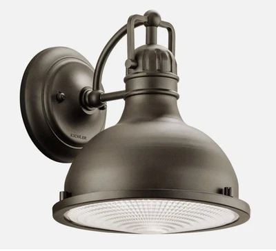 Luz exterior Kichler 49065 OZ luz de pared bronce antiguo lente Fresnel transparente de 10" Foto 1 de 2